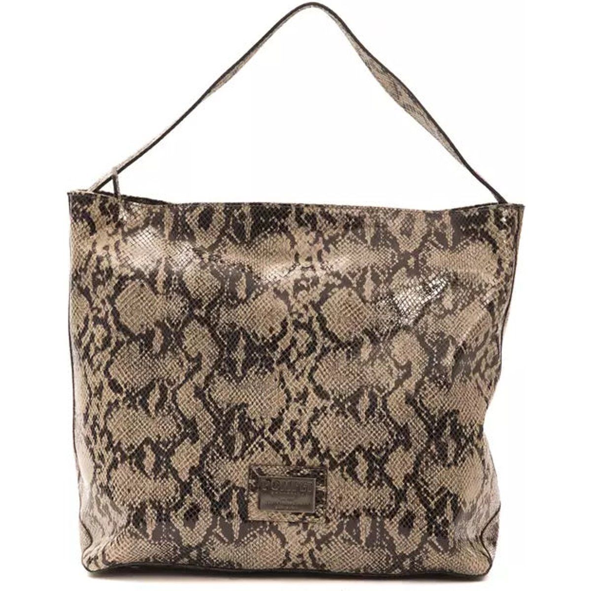 Schultertasche aus Leder mit Pythonprint