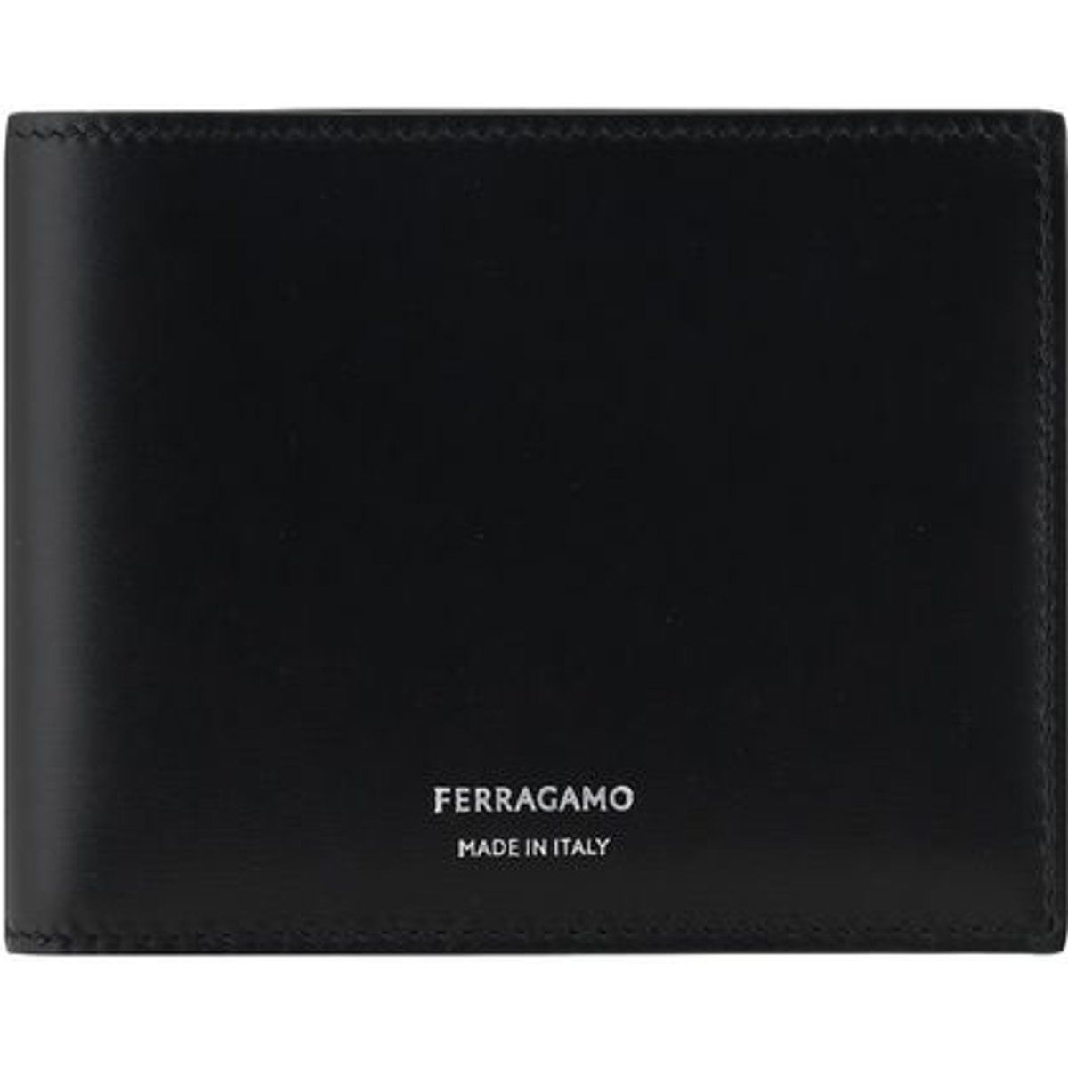 Ferragamo Schwarze Kalbsleder Bos Taurus Geldbörse