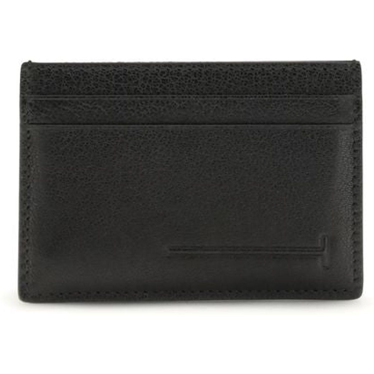 Minimalistischer Kartenhalter aus schwarzem Leder