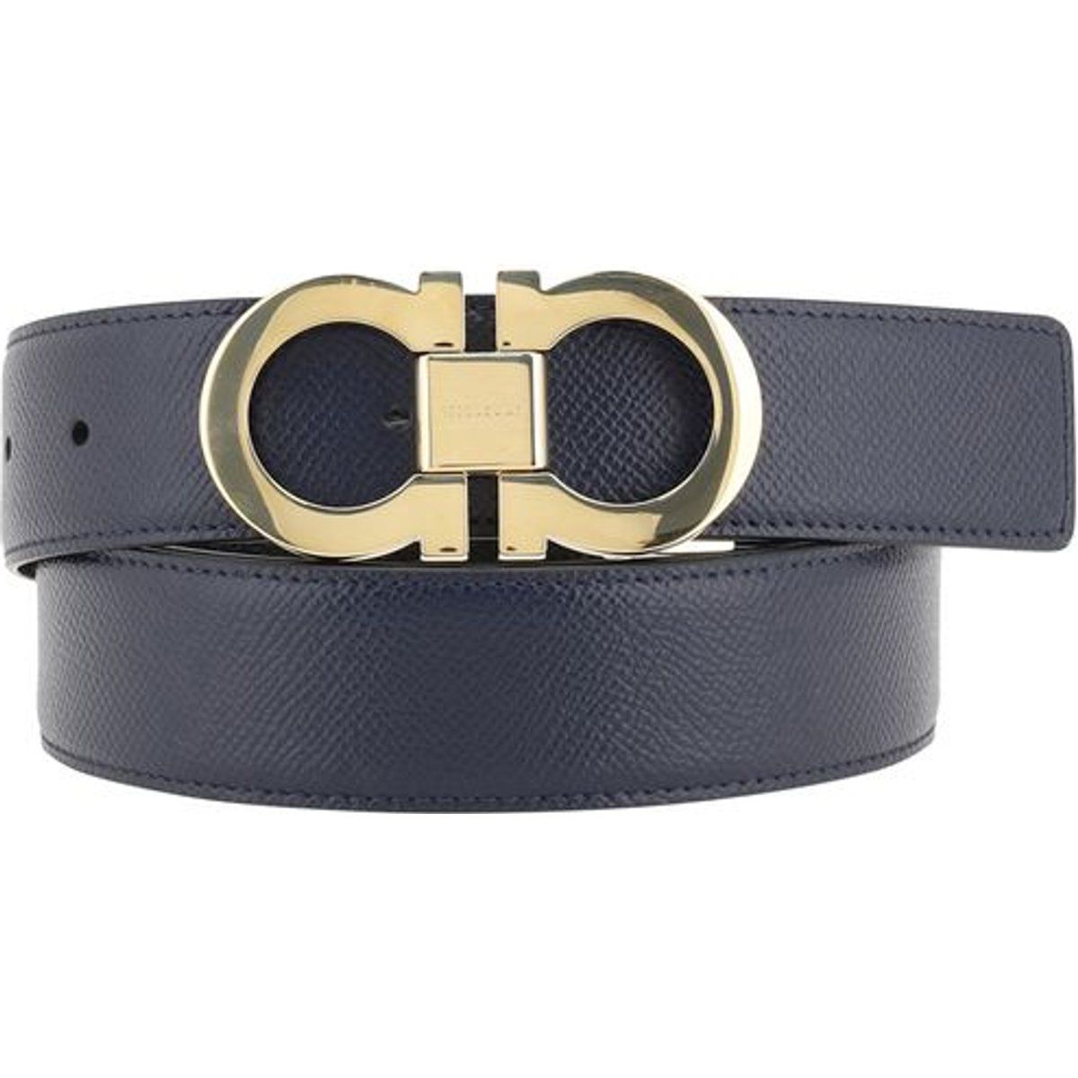Ferragamo Blaue Kalbsleder Bos Taurus Regulär Gürtel