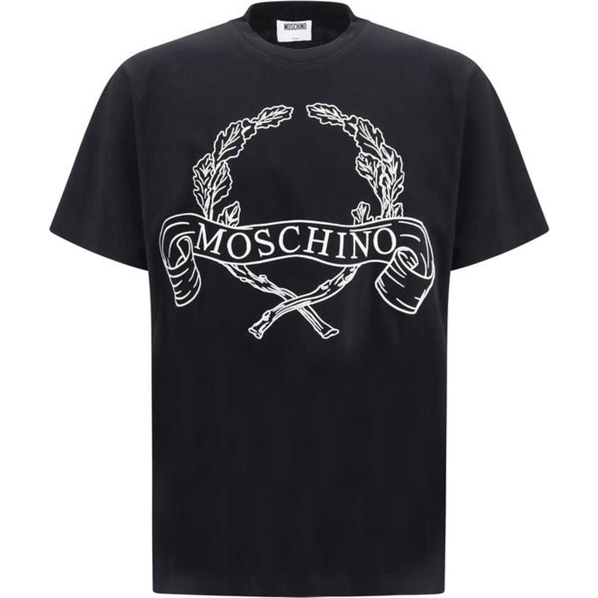 Schwarzes Baumwoll-T-Shirt mit Grafikprint