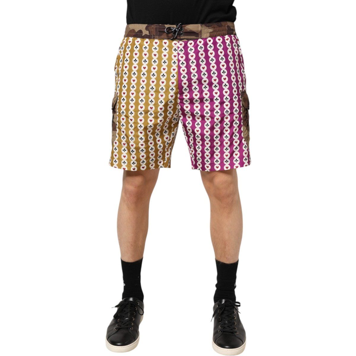 Gemusterte Cargo-Badeshorts im Split-Design