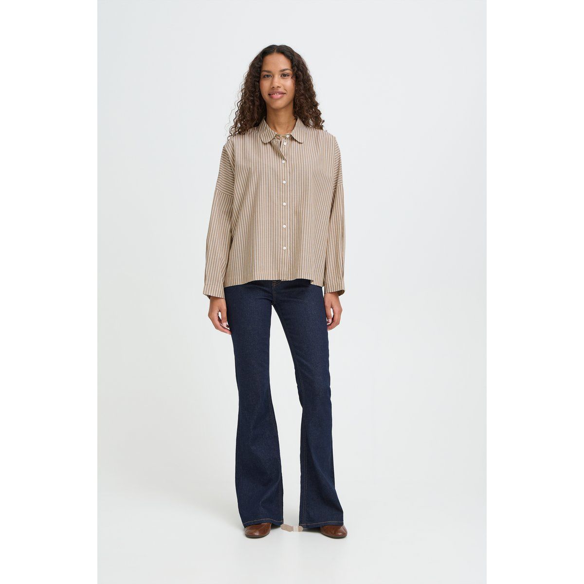 Gestreiftes Oversize Langarm Hemd