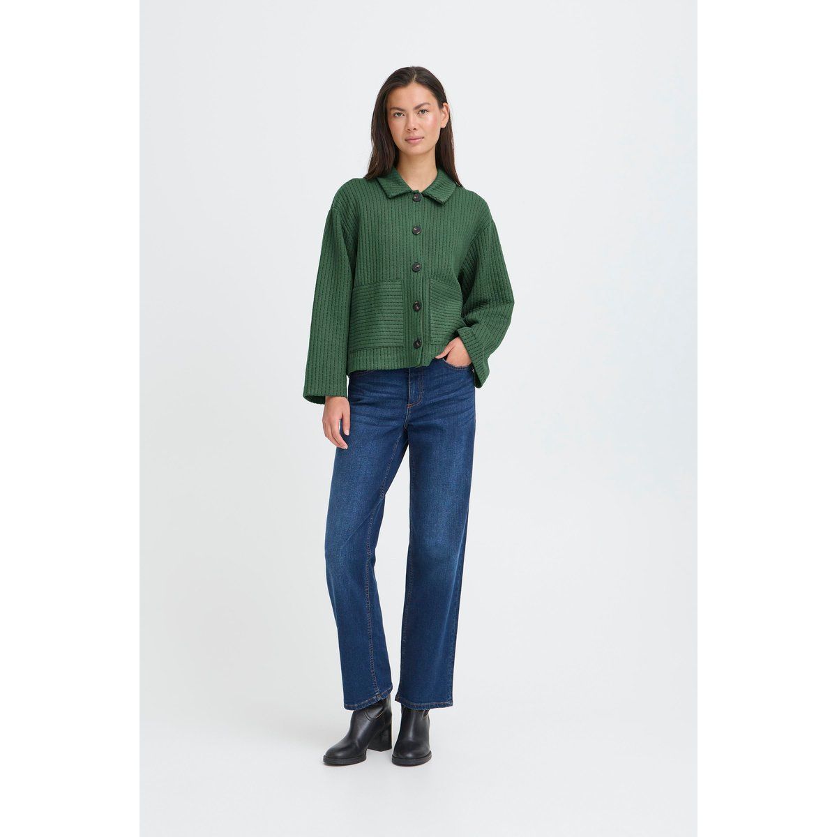 Jacke mit Kord, lockere Passform, Taschen
