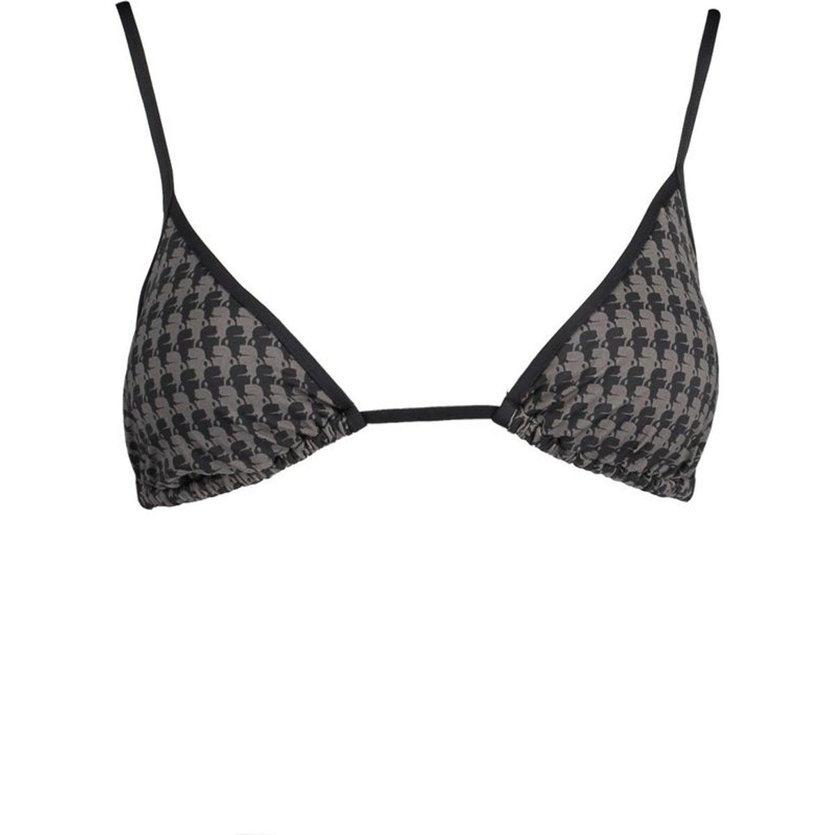 Triangel-Bikini-Top mit Hahnentrittmuster