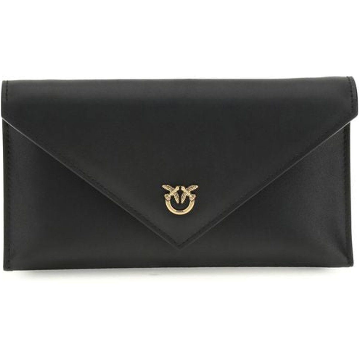 PINKO Clutch-Tasche aus schwarzem Kalbsleder Bos Taurus