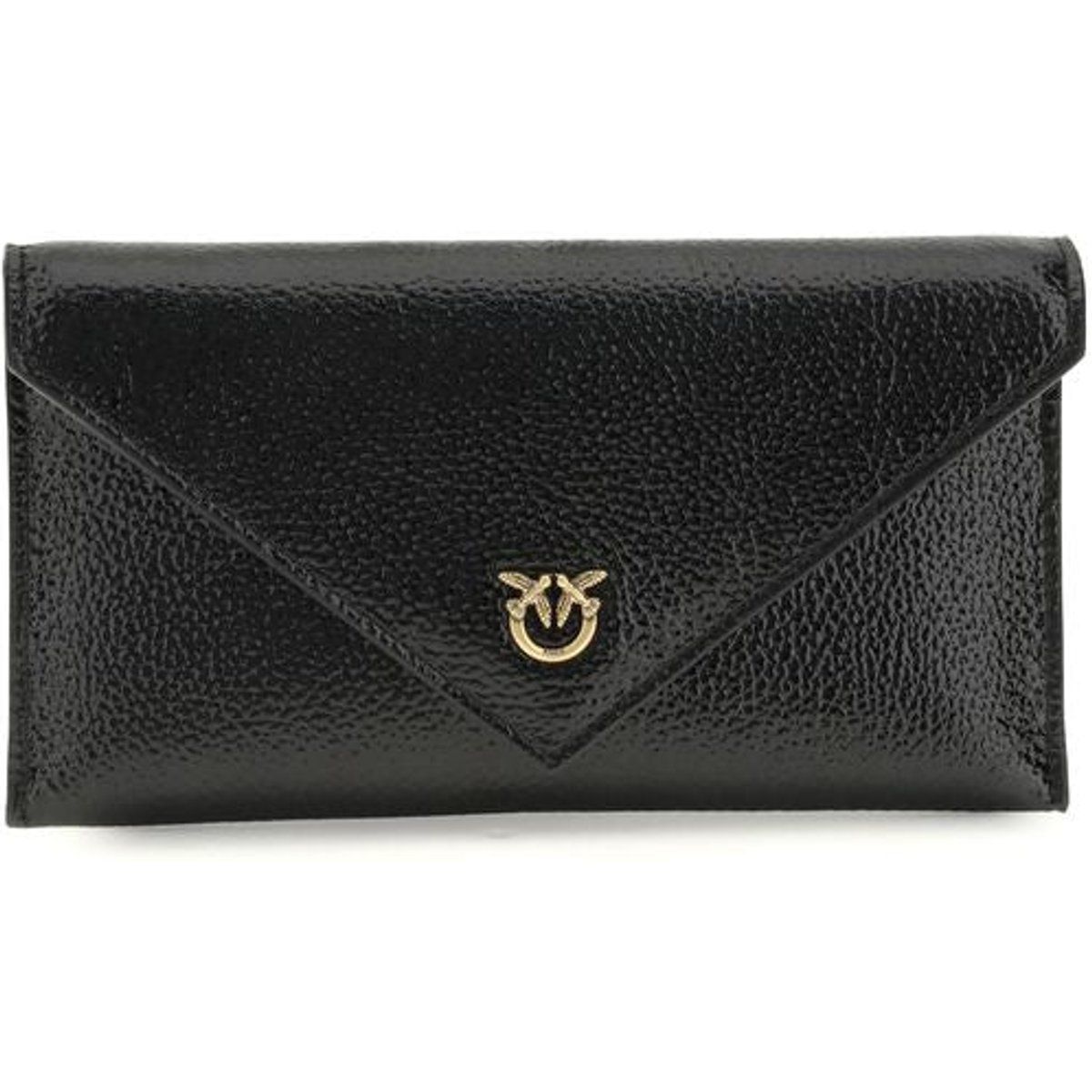 PINKO schwarze Kalbsleder Bos Taurus Clutch Tasche