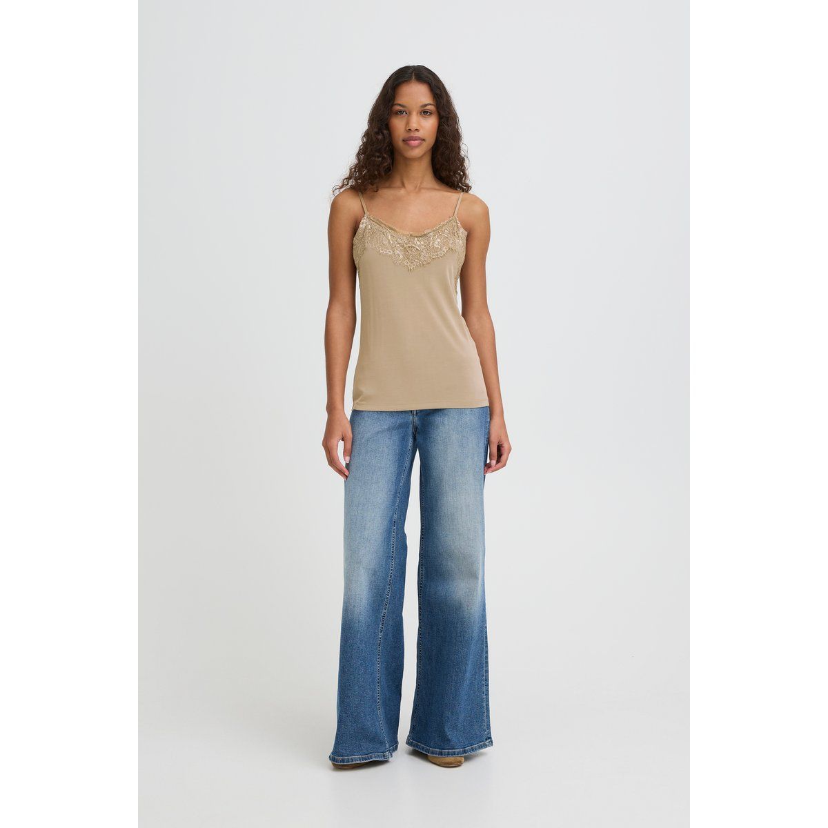 Ärmelloses Cami Top mit Spitzendetail