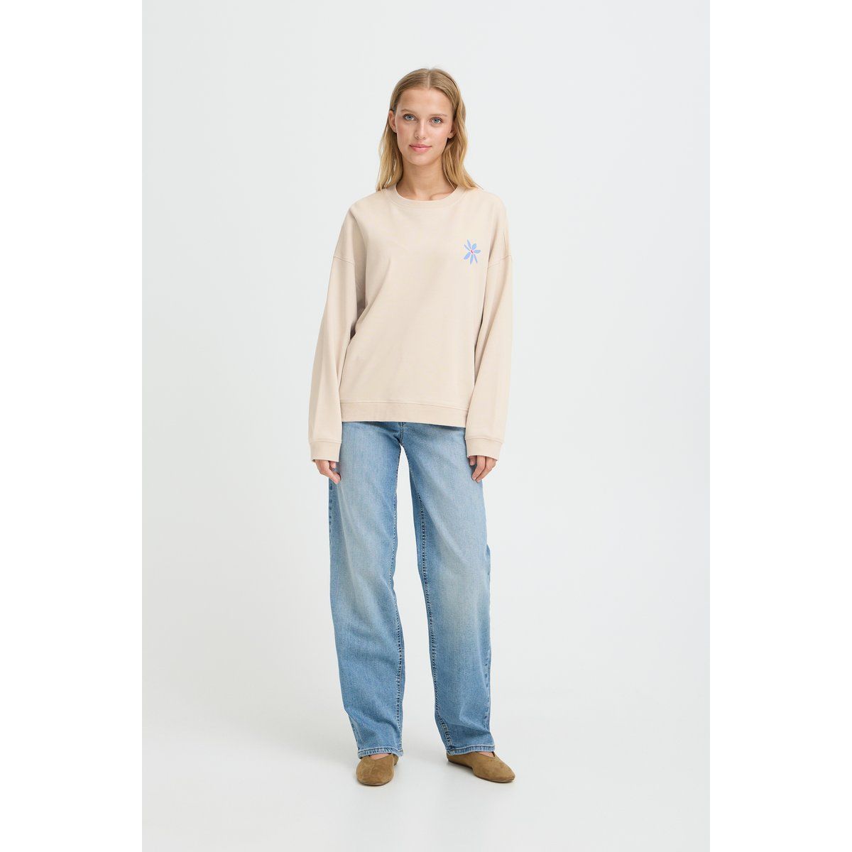 Sweatshirt mit lockerem Rundhalsausschnitt