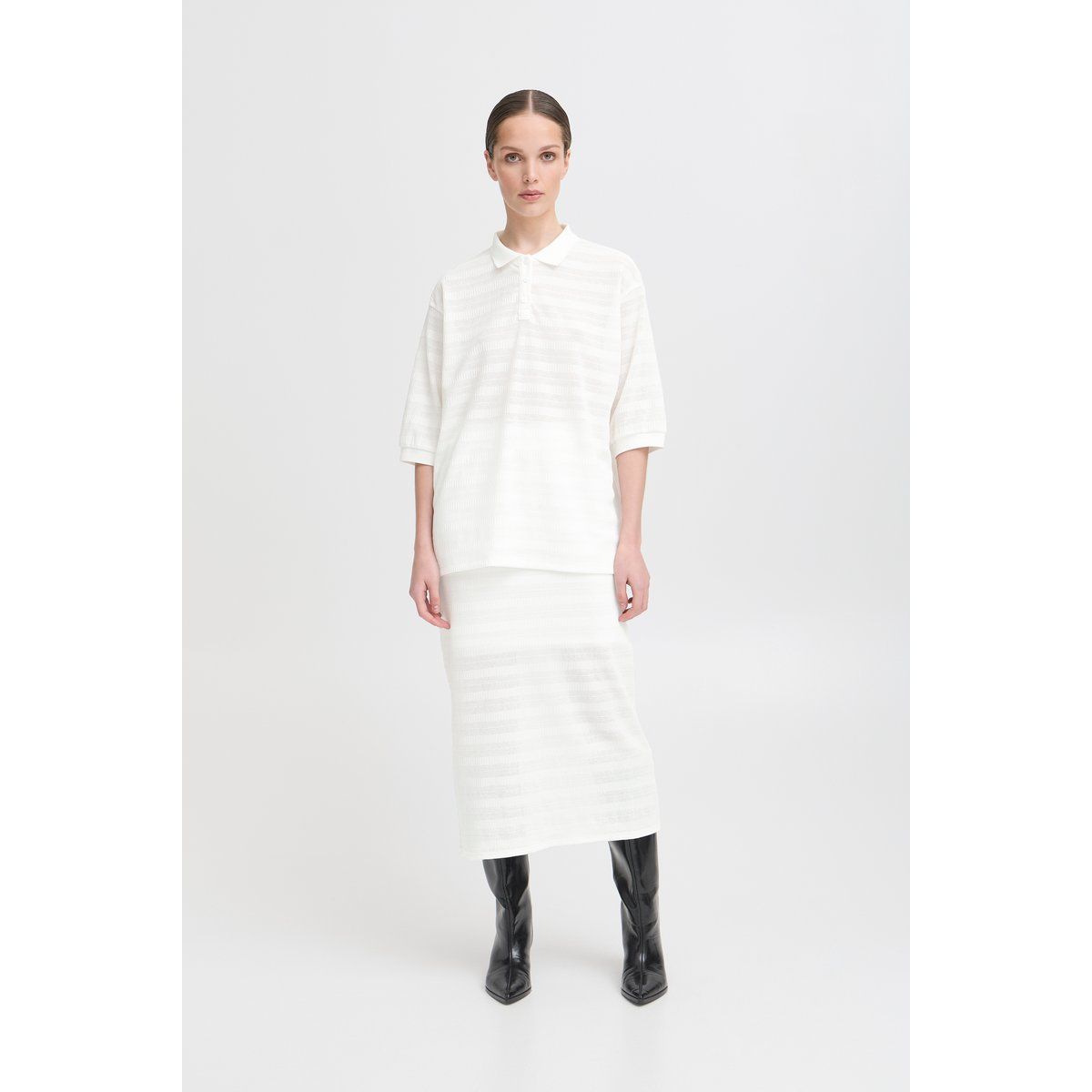 Strukturierter Strick Slim Midi Rock