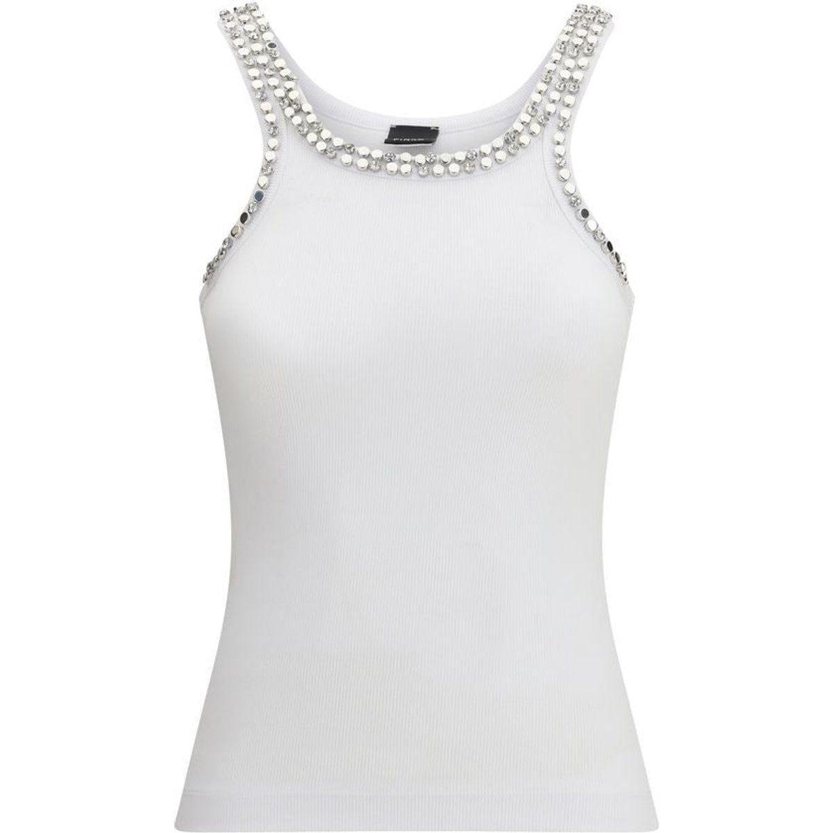 Verziertes geripptes Baumwoll-Tanktop