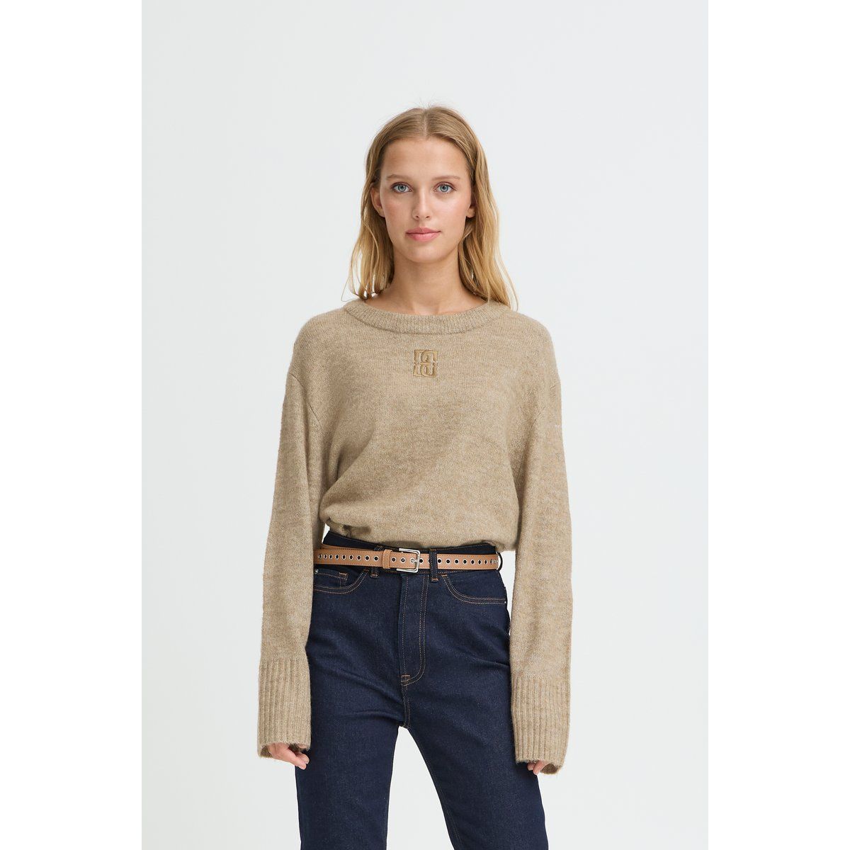 Strickpullover mit Rundhalsausschnitt und lockerer Passform