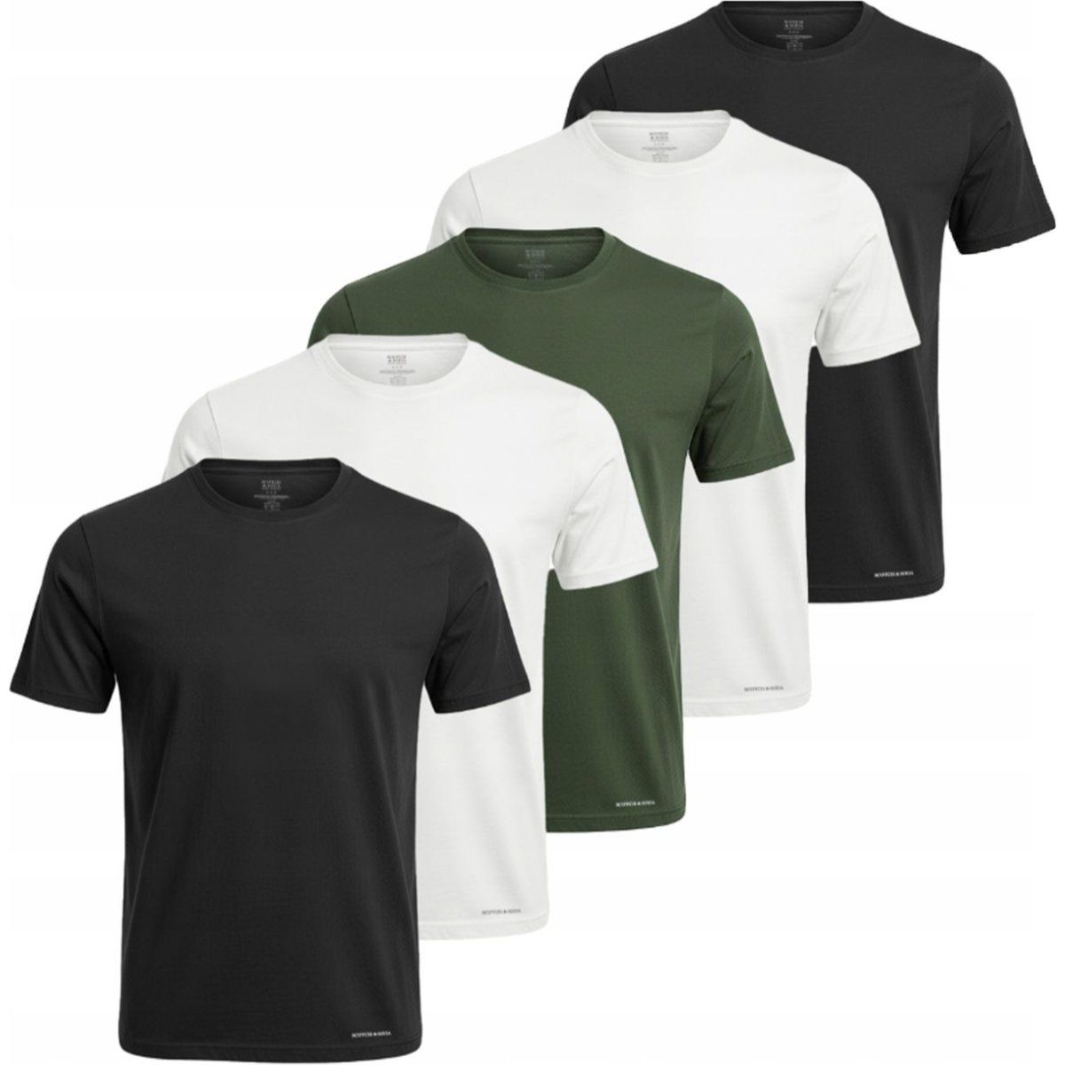 Klassisches einfarbiges T-Shirt mit Rundhalsausschnitt