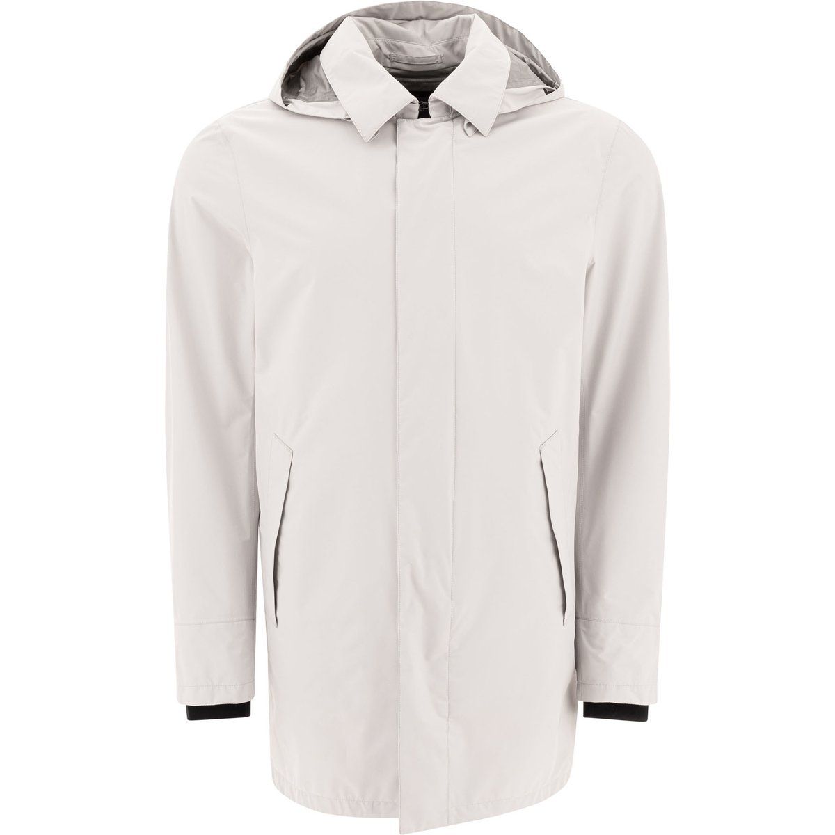 Moderner Herren Regenparka mit Kapuze