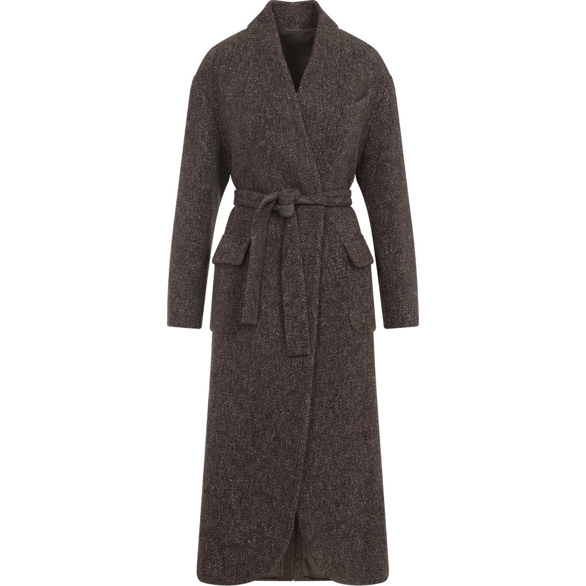 Eleganter Wickelmantel aus Wolle und Kaschmir