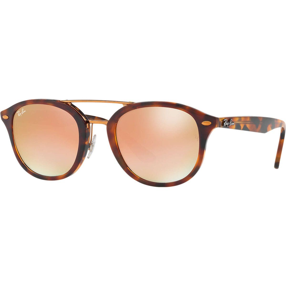Runde Acetat-Sonnenbrille mit Metallbügel
