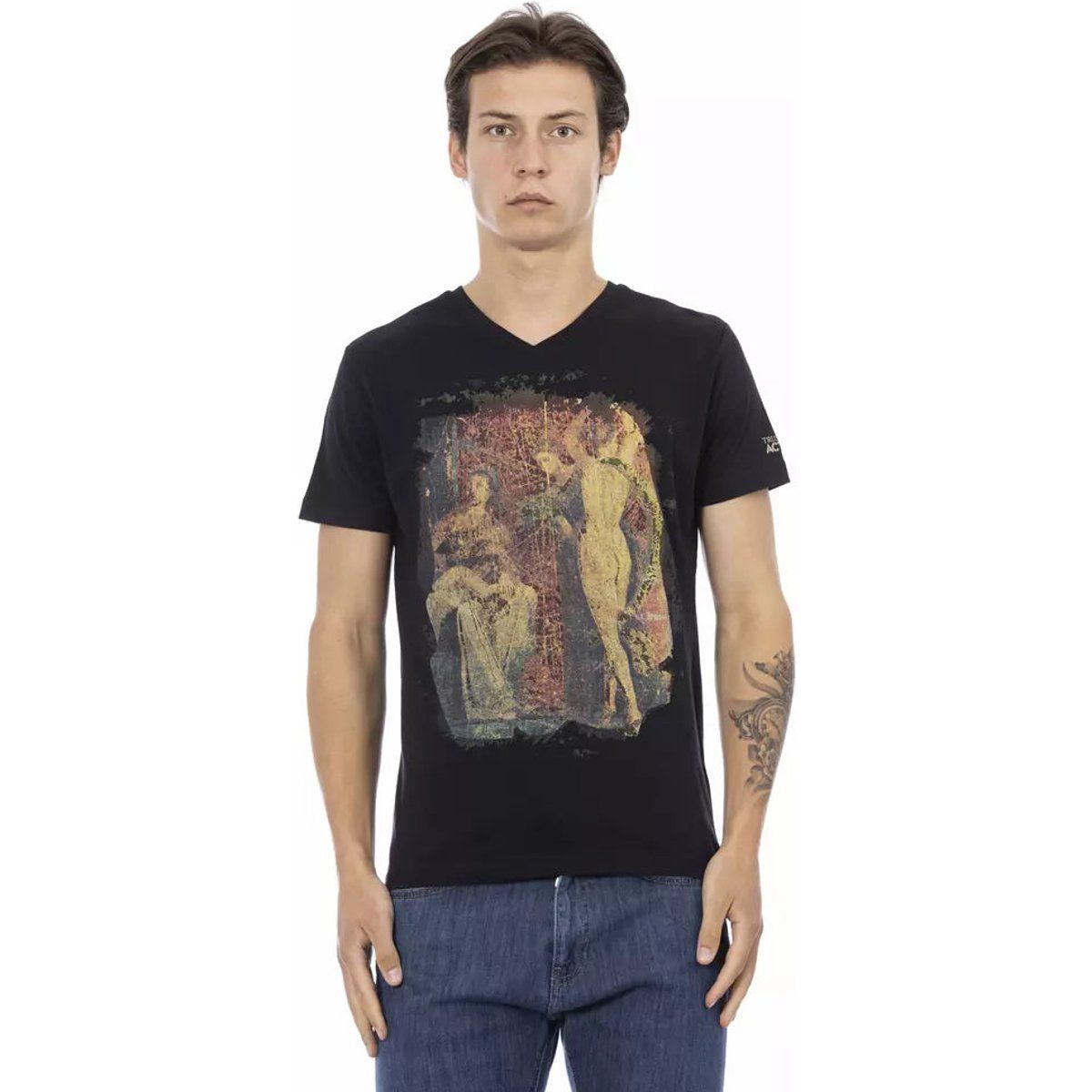 Herren T-Shirt mit Grafikdruck und V-Ausschnitt