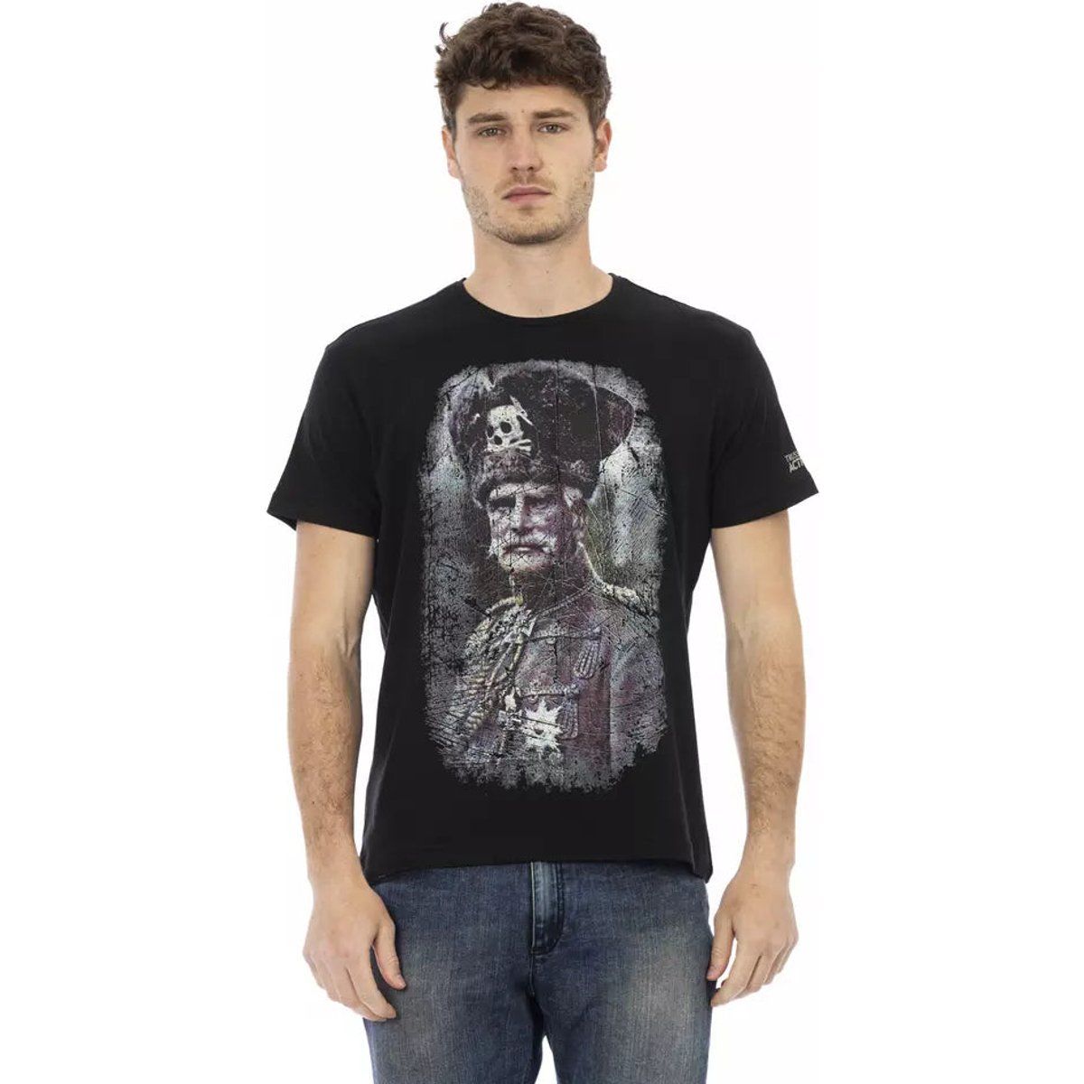 Schwarzes Herren T-Shirt mit Grafikprint