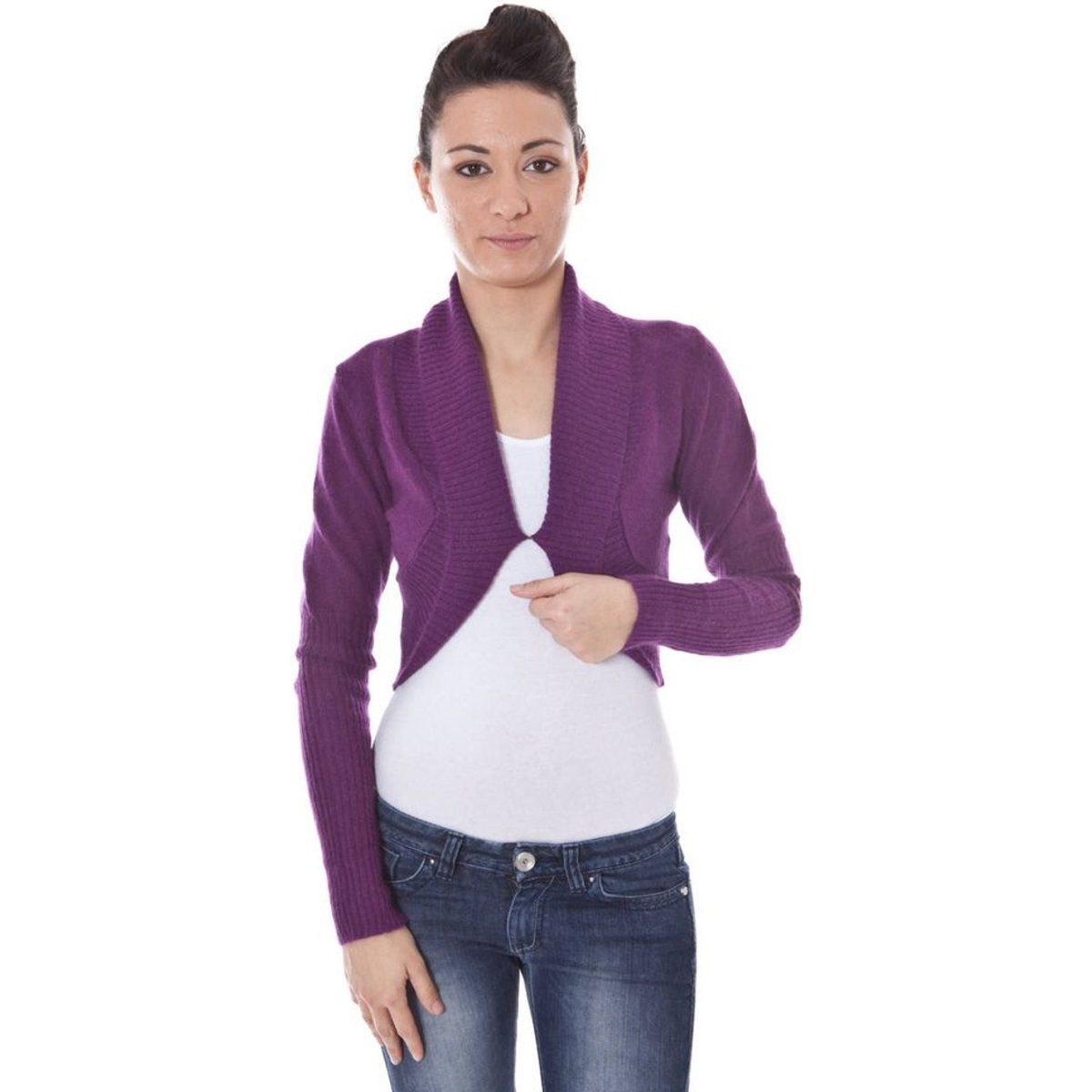 Kurzer Bolero-Schulterjacke mit langen Ärmeln