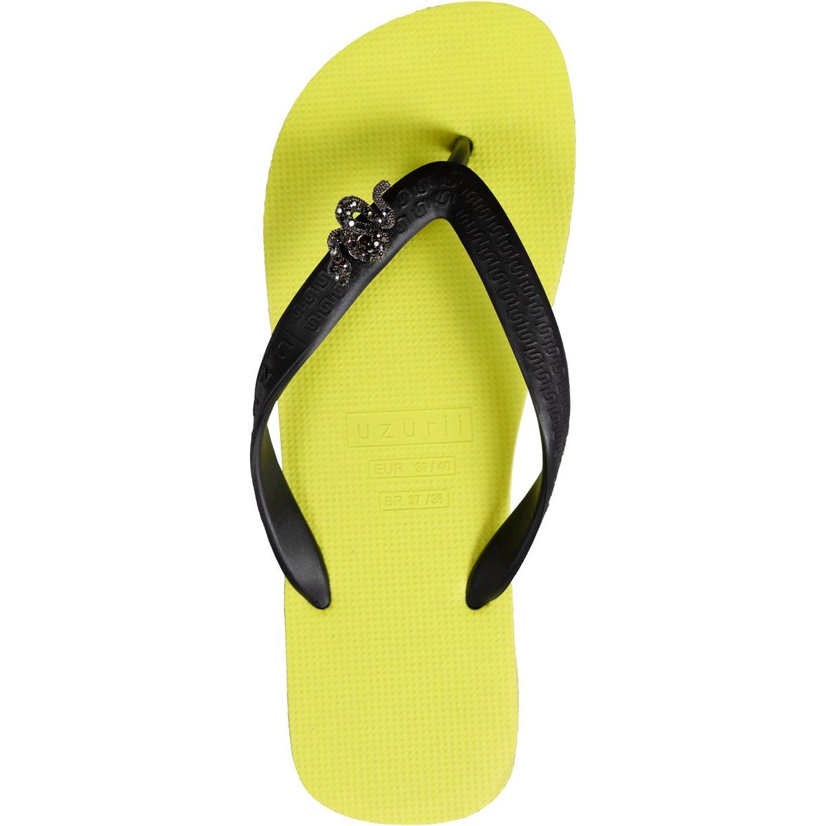 Neon Limette Verzierte Flip-Flops