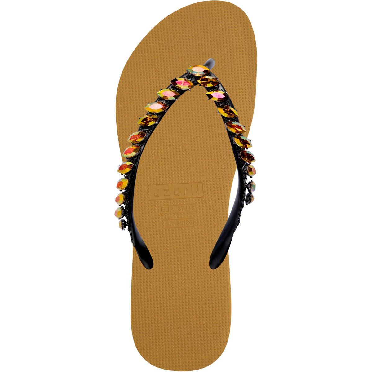 Schmuckbesetzte Zehentrenner-Sandalen