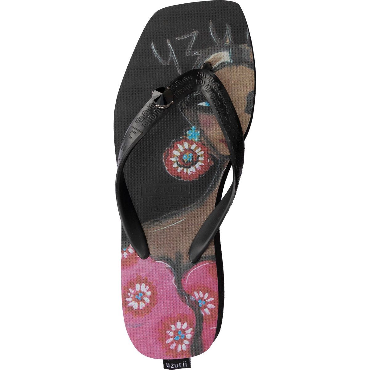 Plateau-Zehentrenner mit Print und Details
