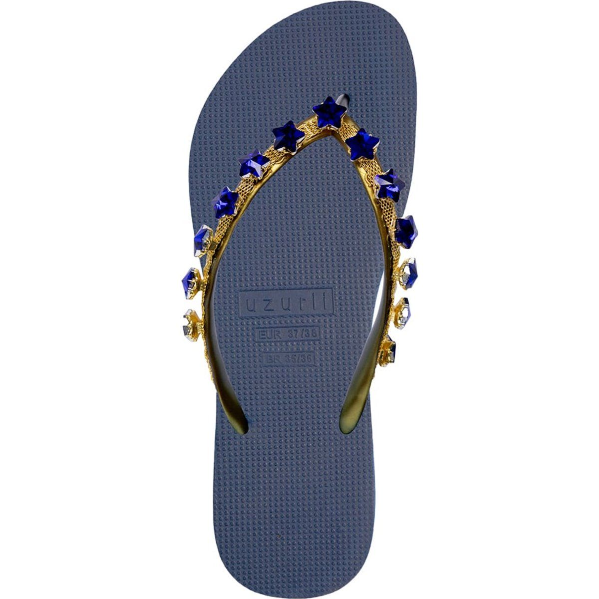 Schmuckbesetzte Flip-Flops mit Sterndetail