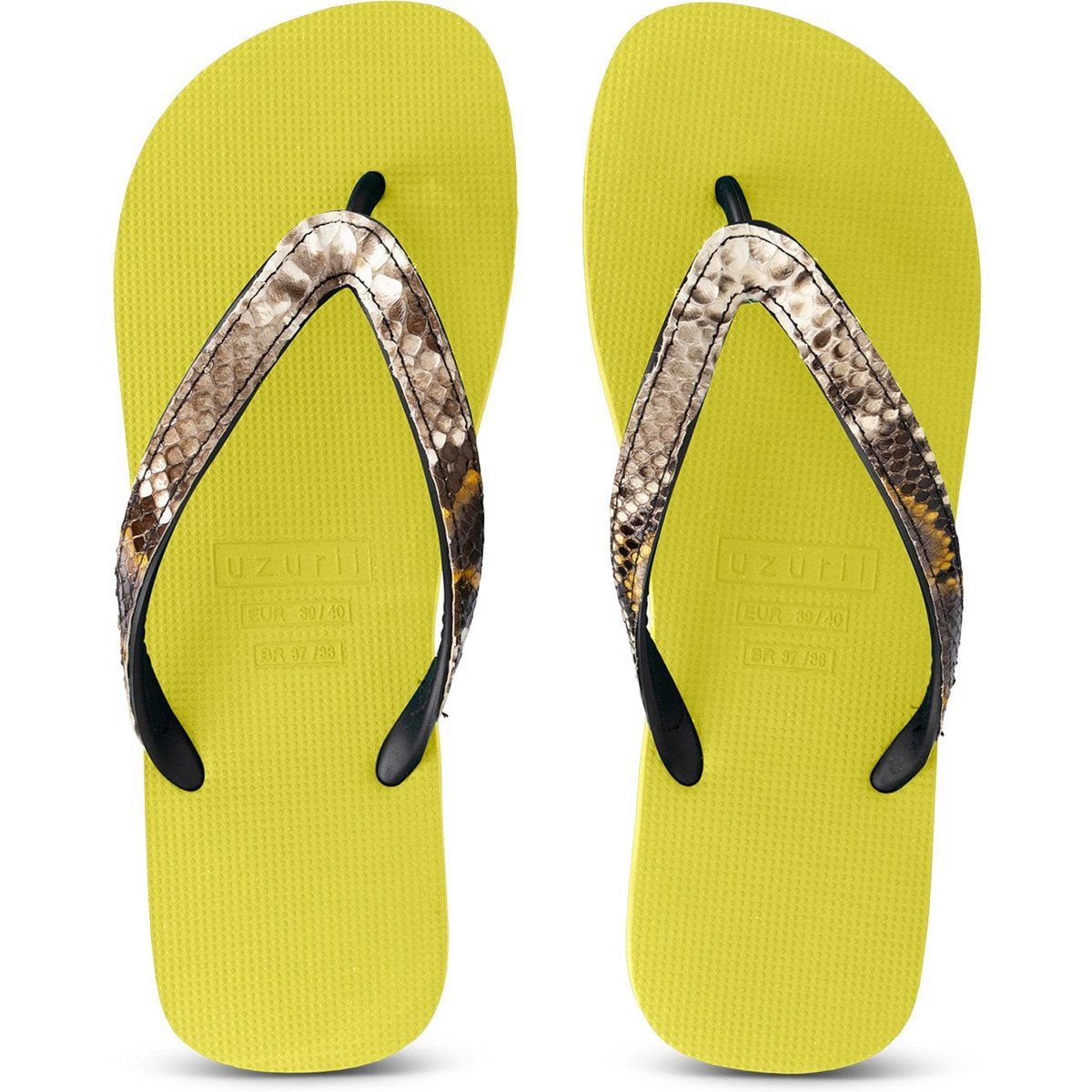 Neon Limette Flip-Flops mit Python-Riemen