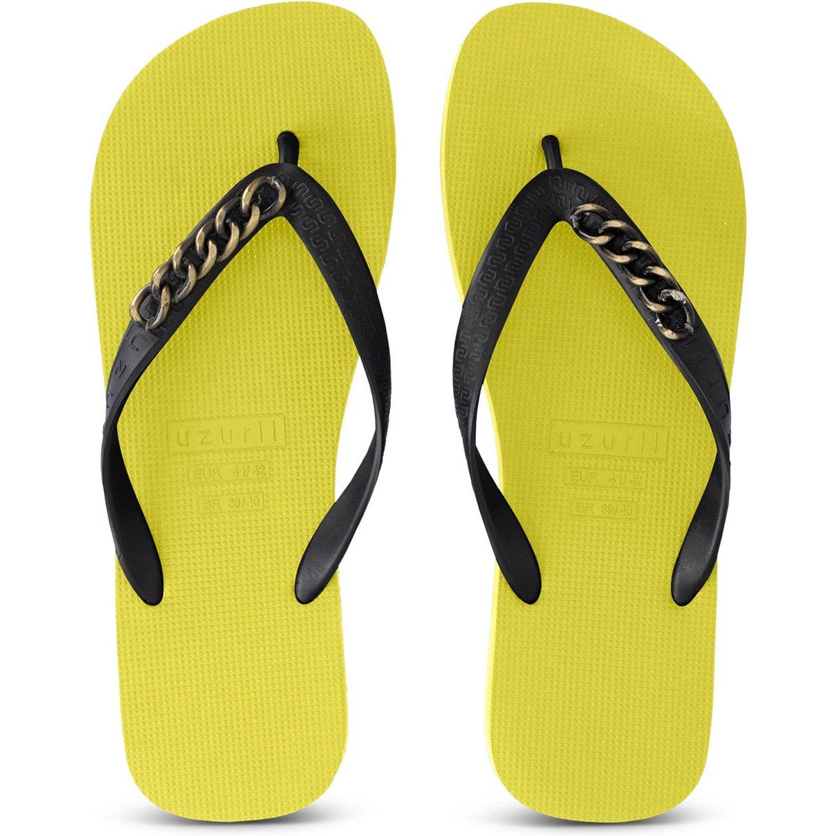 Neon Limetten Flip-Flops mit Kettendetail