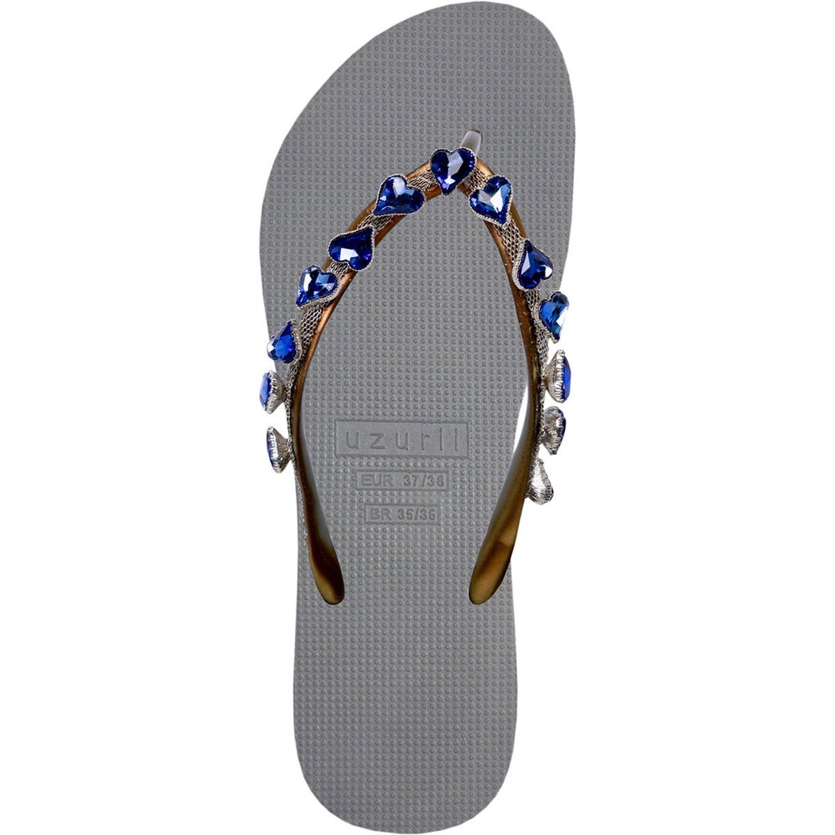 Blaue herzförmige Flip-Flops