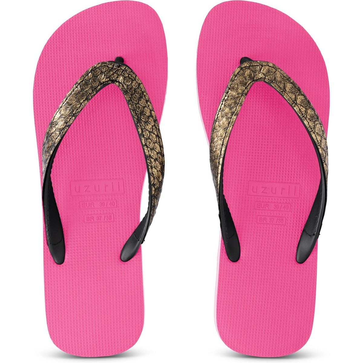 Neon Pink Python Bronze Zehentrenner