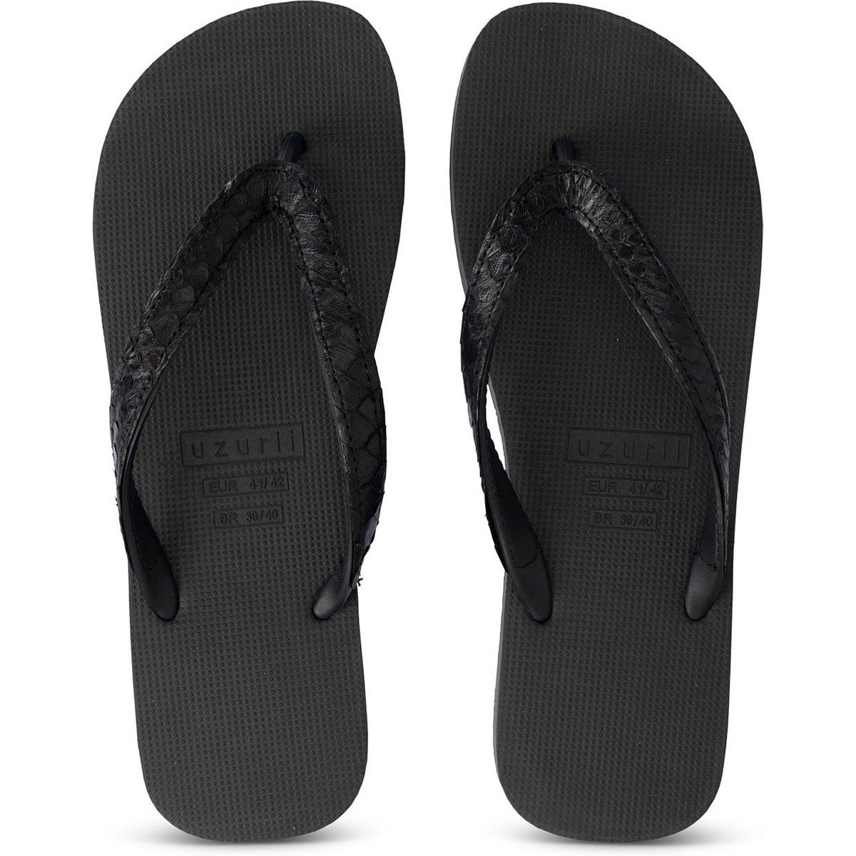 Schwarze Flip-Flops mit geflochtenen Riemen