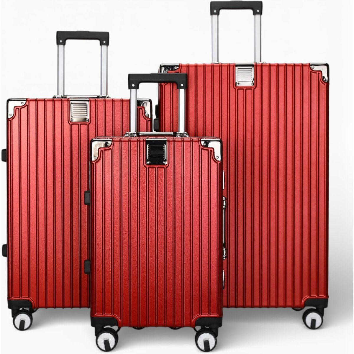 Rotes Hartschalen-Gepäckwagen-Set