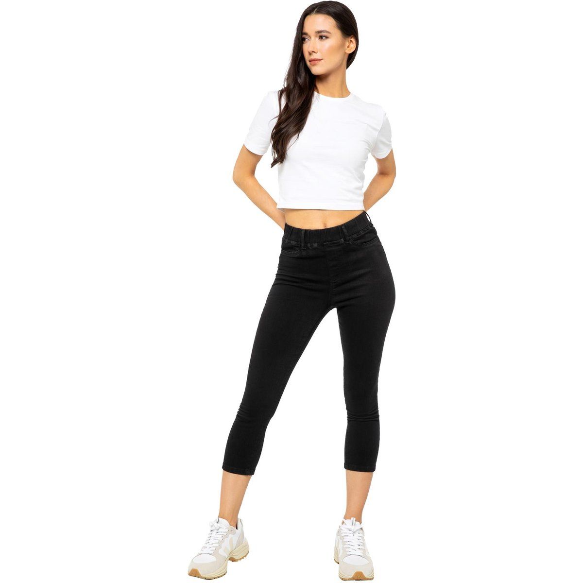 Gekürzte High-Waist Jeggings