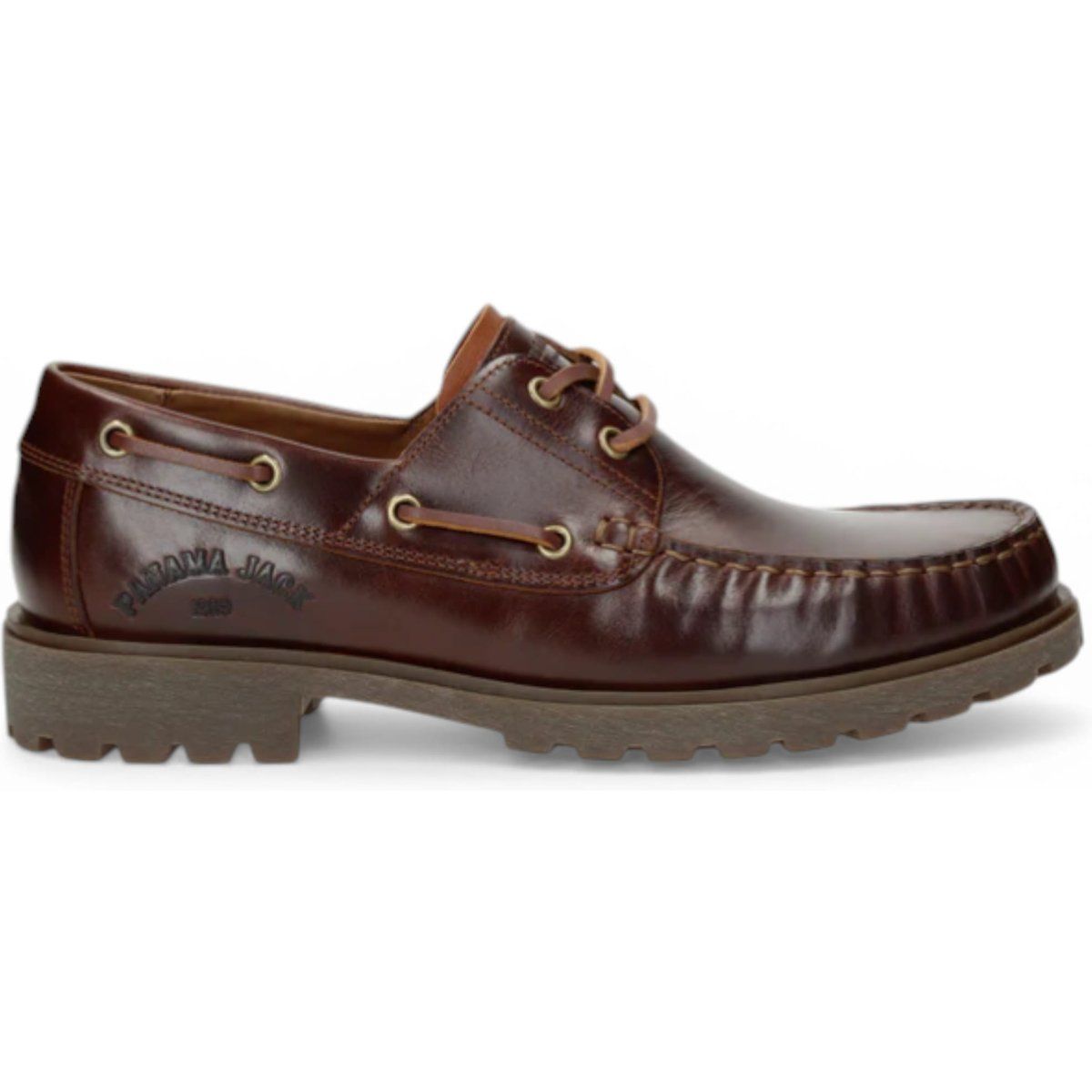 Herren Leder Bootsschuh mit Profilsohle
