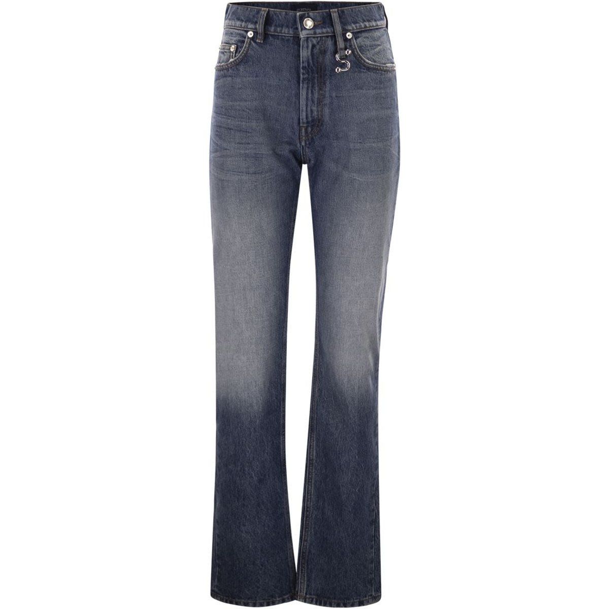 Jeans mit Hohem Bund und Schlag
