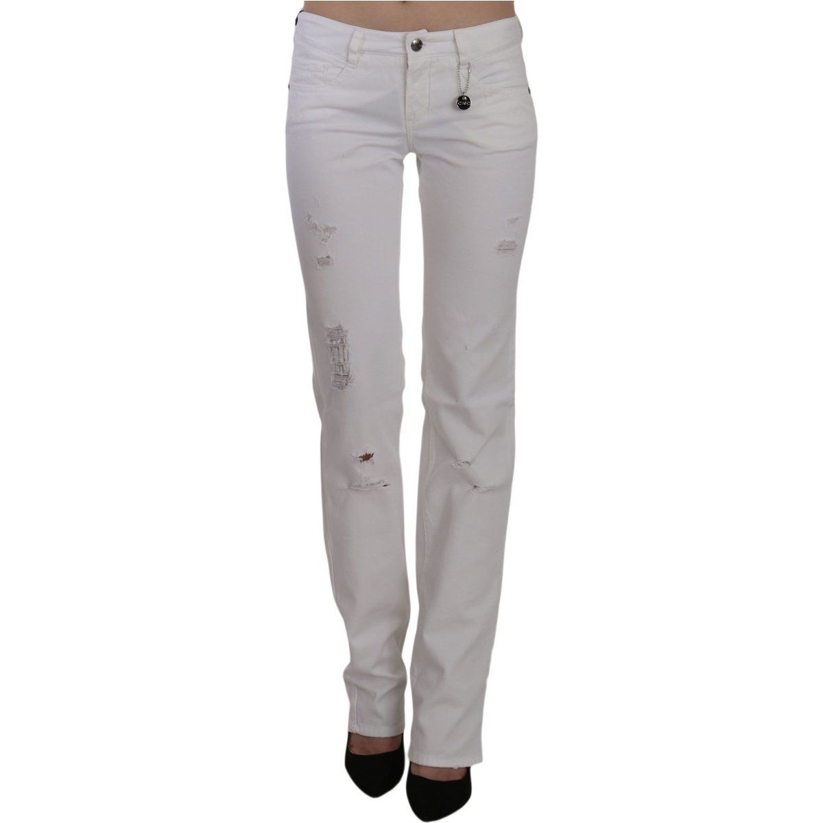 Straight-Leg Jeans mit Destroyed-Effekten