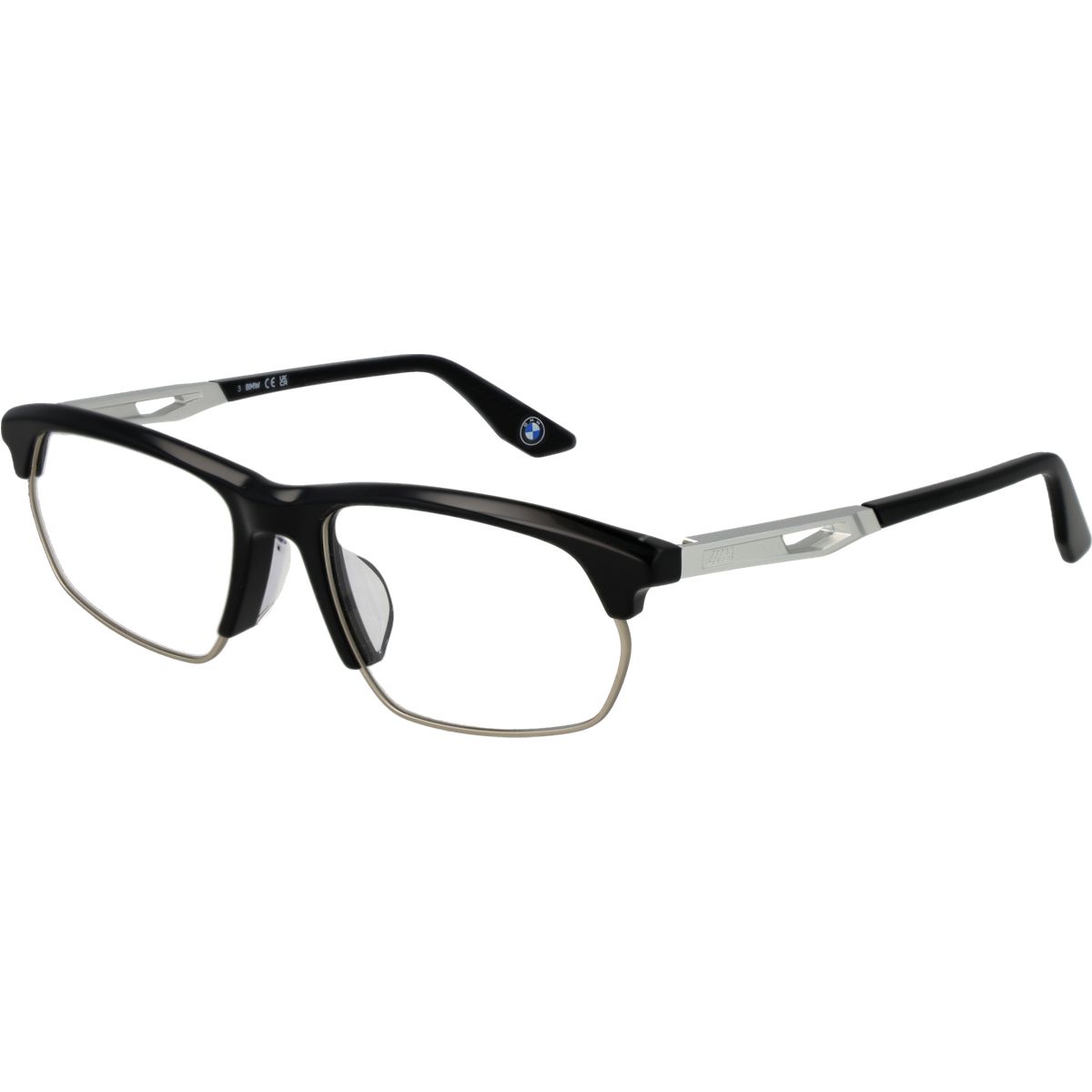 Browline Brillengestell in Schwarz & Silber