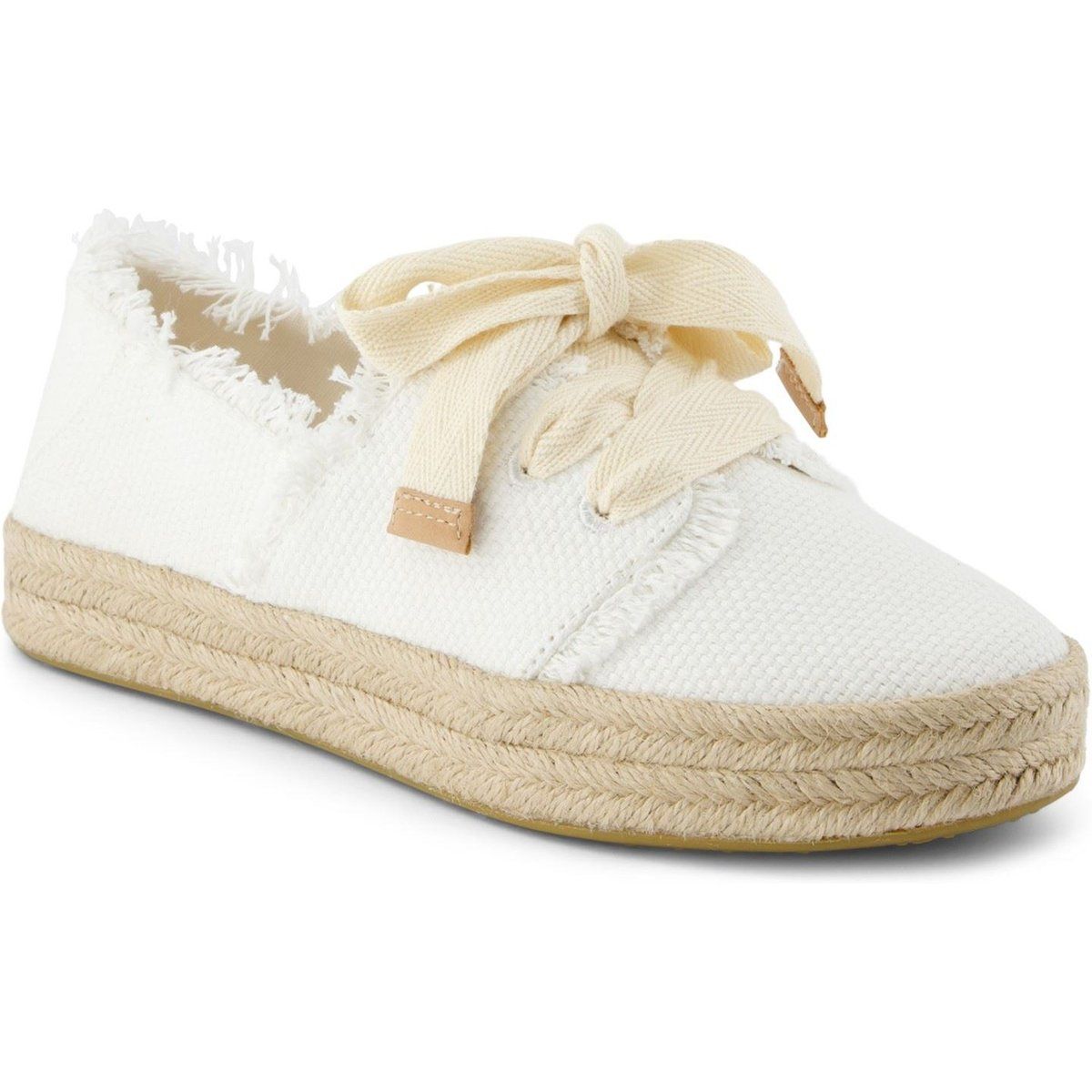 TOMS Carolina Lace Up Baumwolle Damen Weiße Espadrilles Am Strand