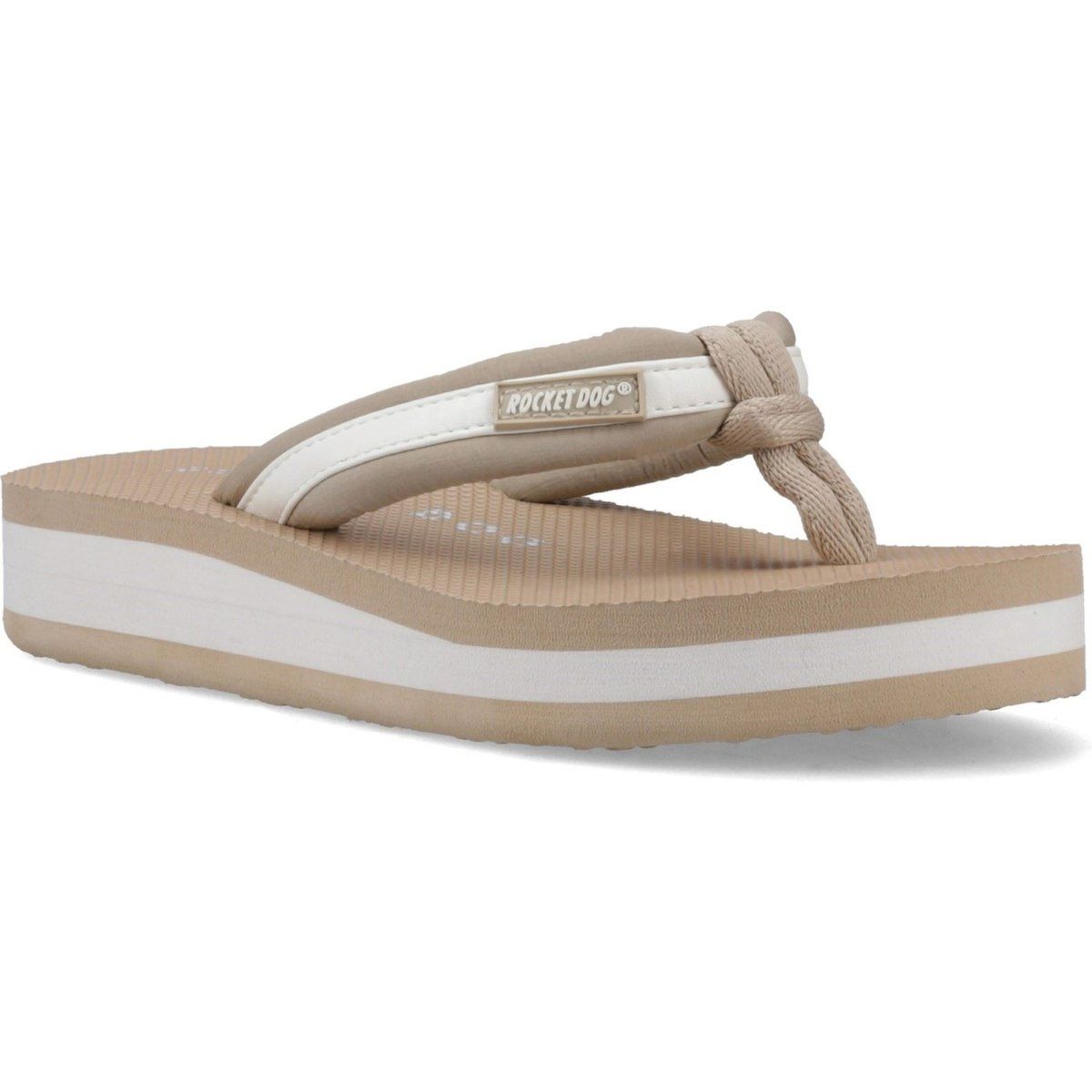 Rocket Dog Monica Nylon PU Textil Damen Tan/Creme Flip-Flops