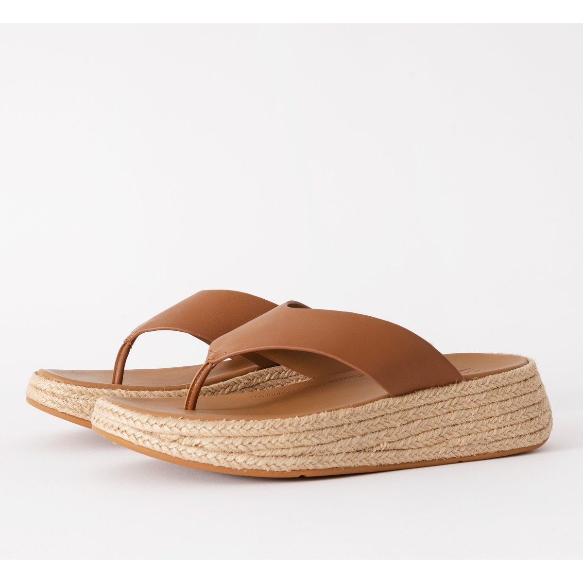 F-Mode Plattform-Sandalen in Tan