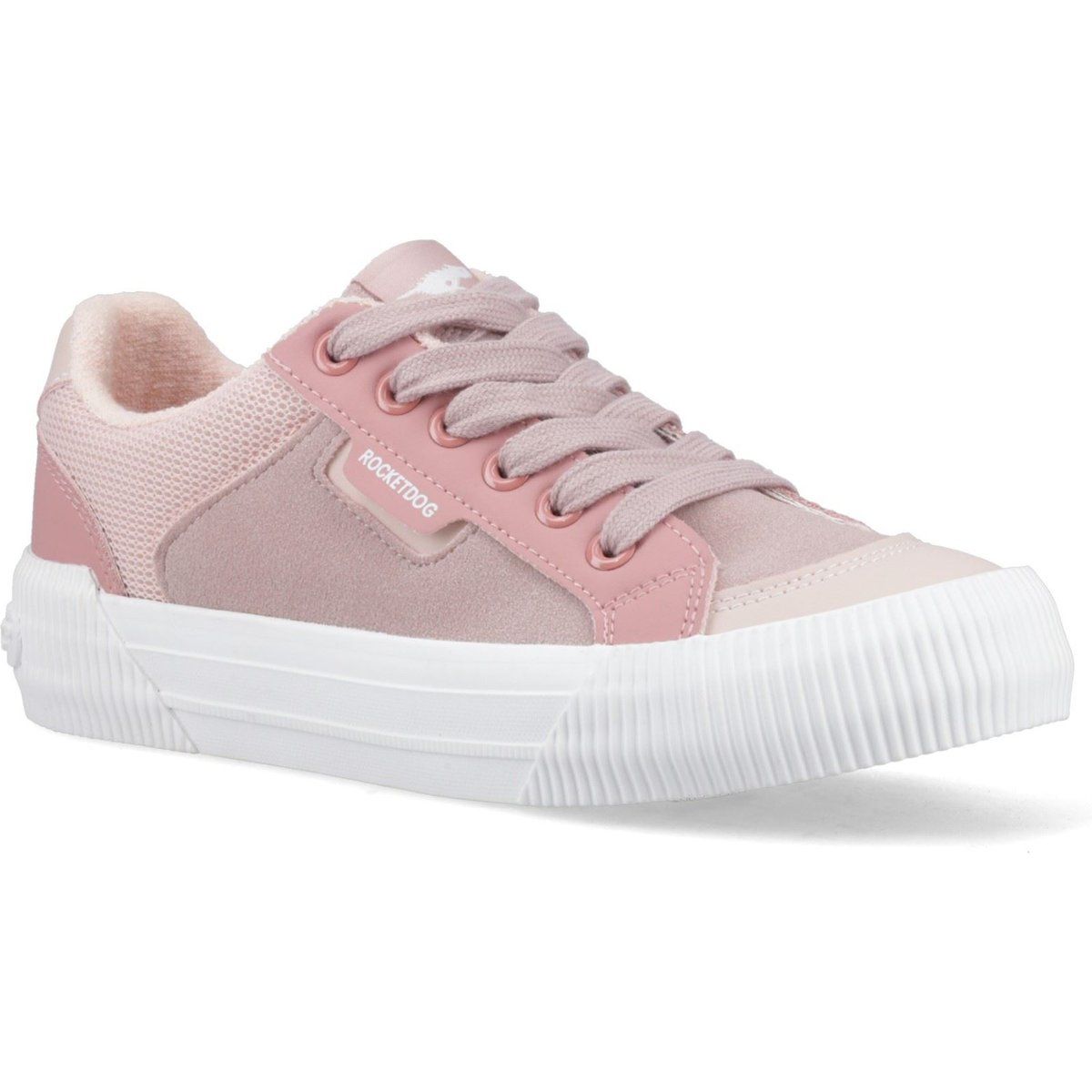 Rocket Dog Cheery Blocked Fabric Textile Damen Sneakers In Mauve/Pink