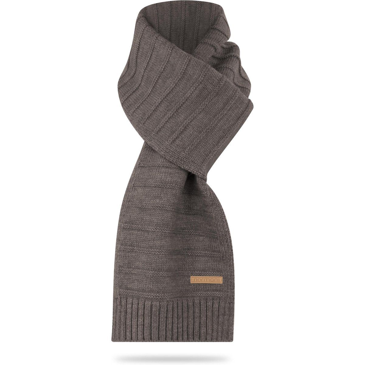 Gerippter Strickschal mit Wollmischung