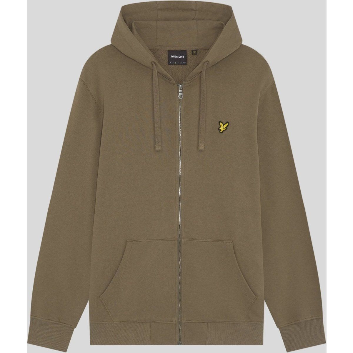 Herren Loopback Baumwoll-Hoodie mit Reißverschluss