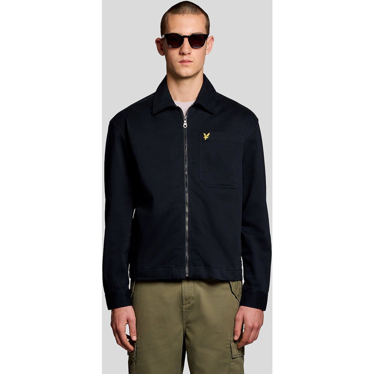 Enzym-Wasch-Overshirt Jacke aus Baumwolle