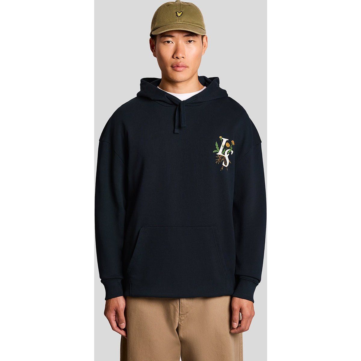 Botanischer Baumwoll-Hoodie mit Grafik
