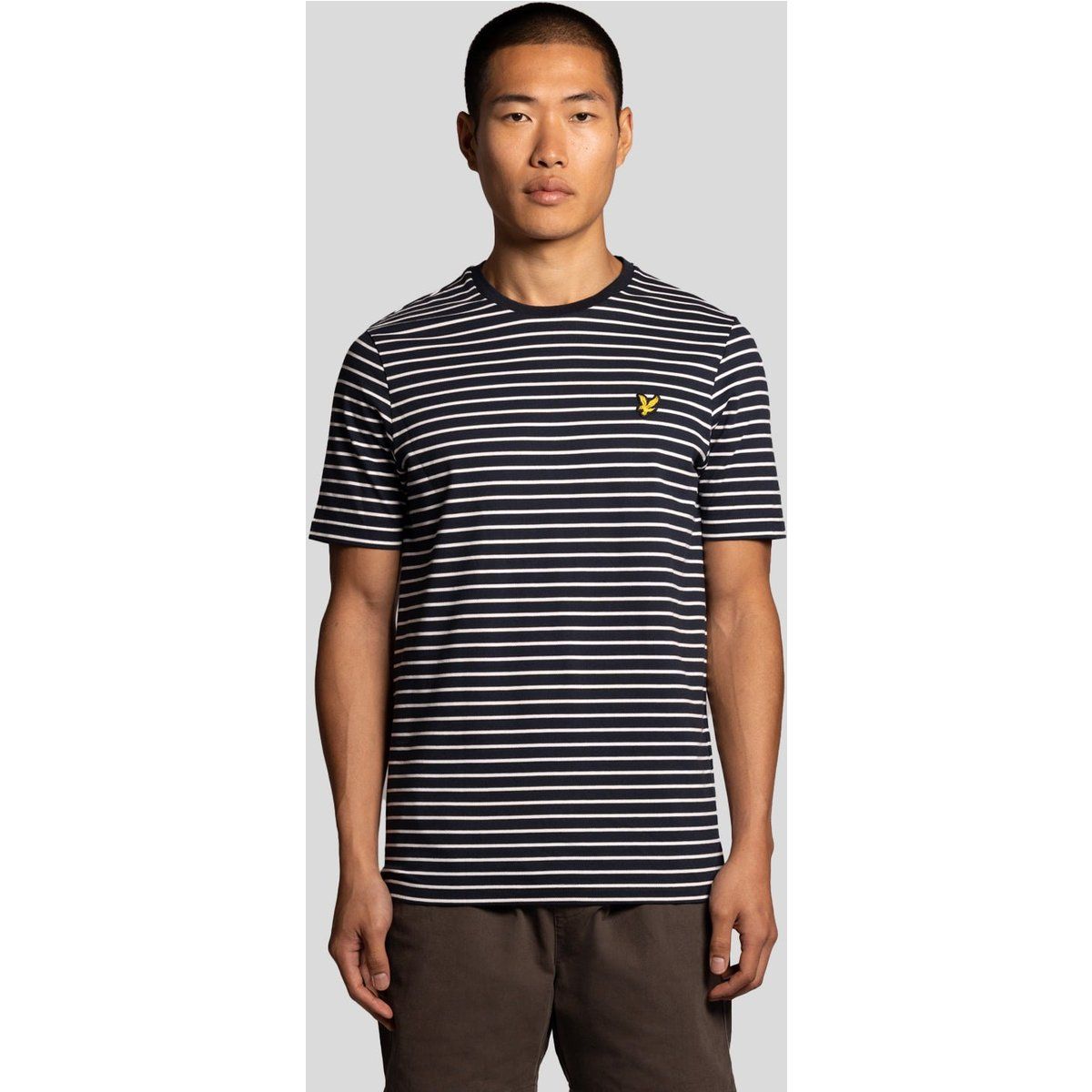 Gestreiftes Piqué Baumwoll T-Shirt