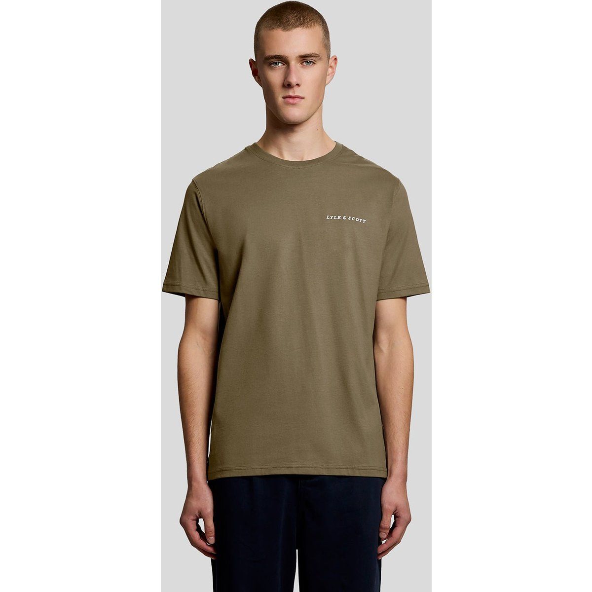 T-Shirt mit Rundhalsausschnitt aus Baumwolle, lockere Passform