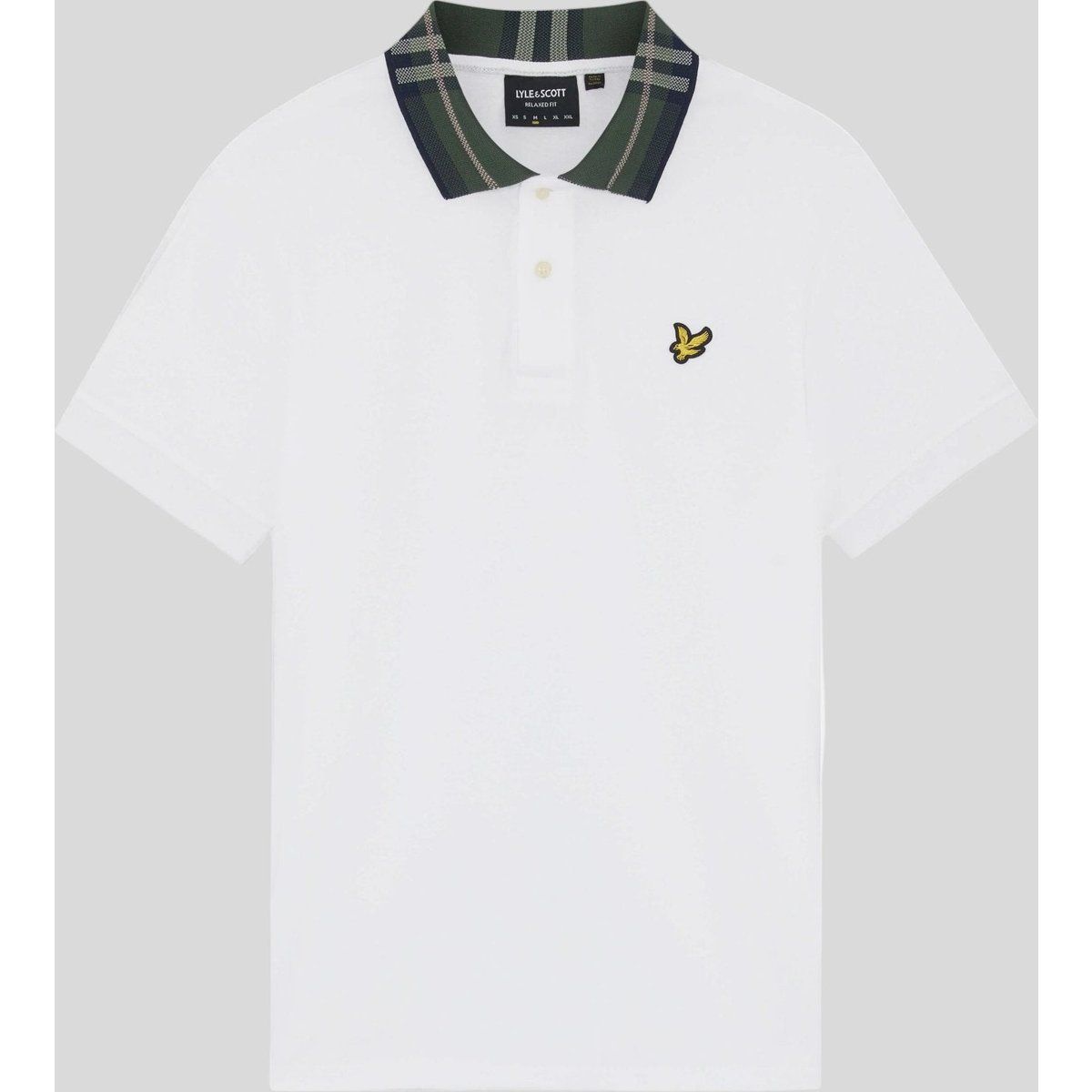 Polo-Shirt mit Tartan-Kragen aus Baumwolle