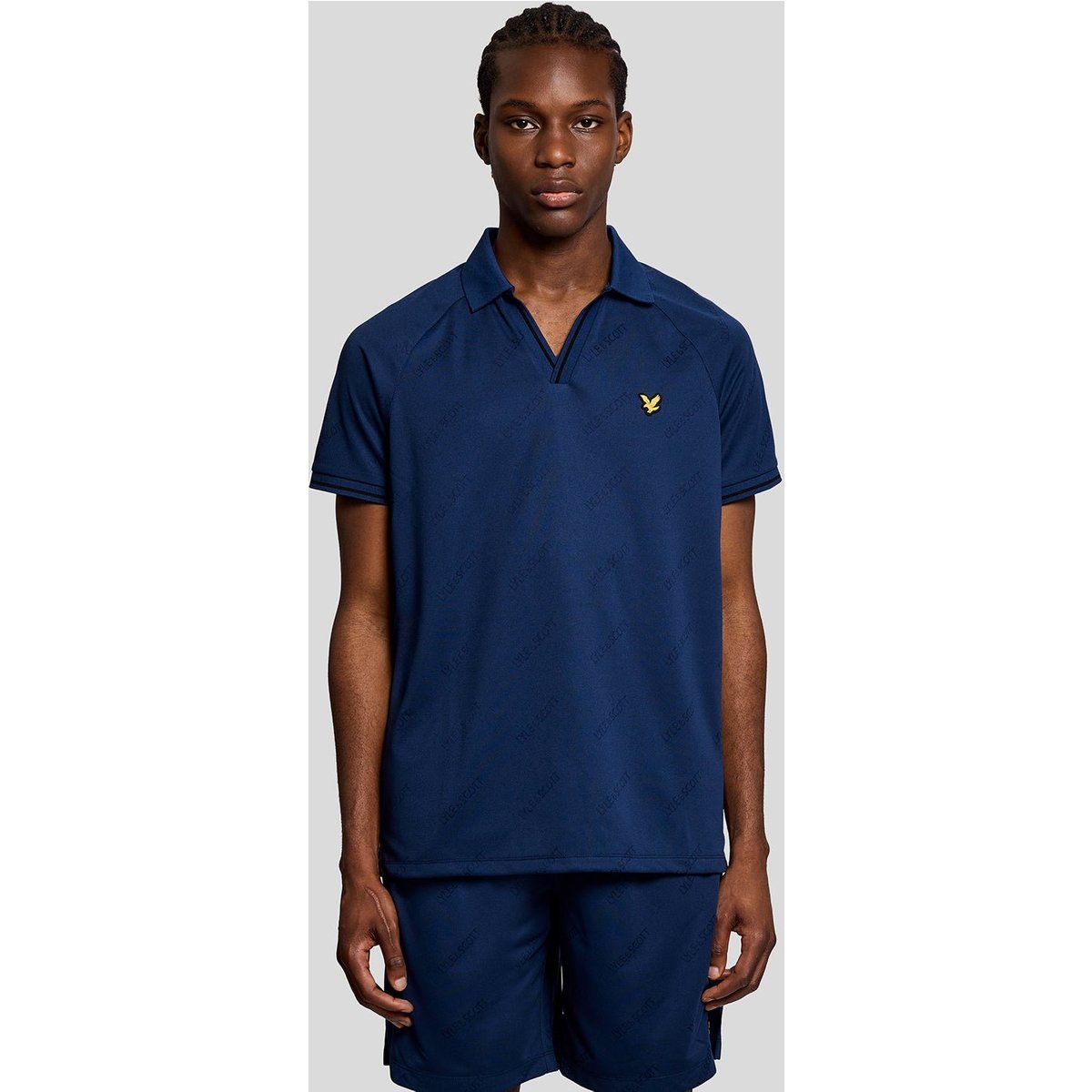 Kurzärmliges Poloshirt mit Prägedruck